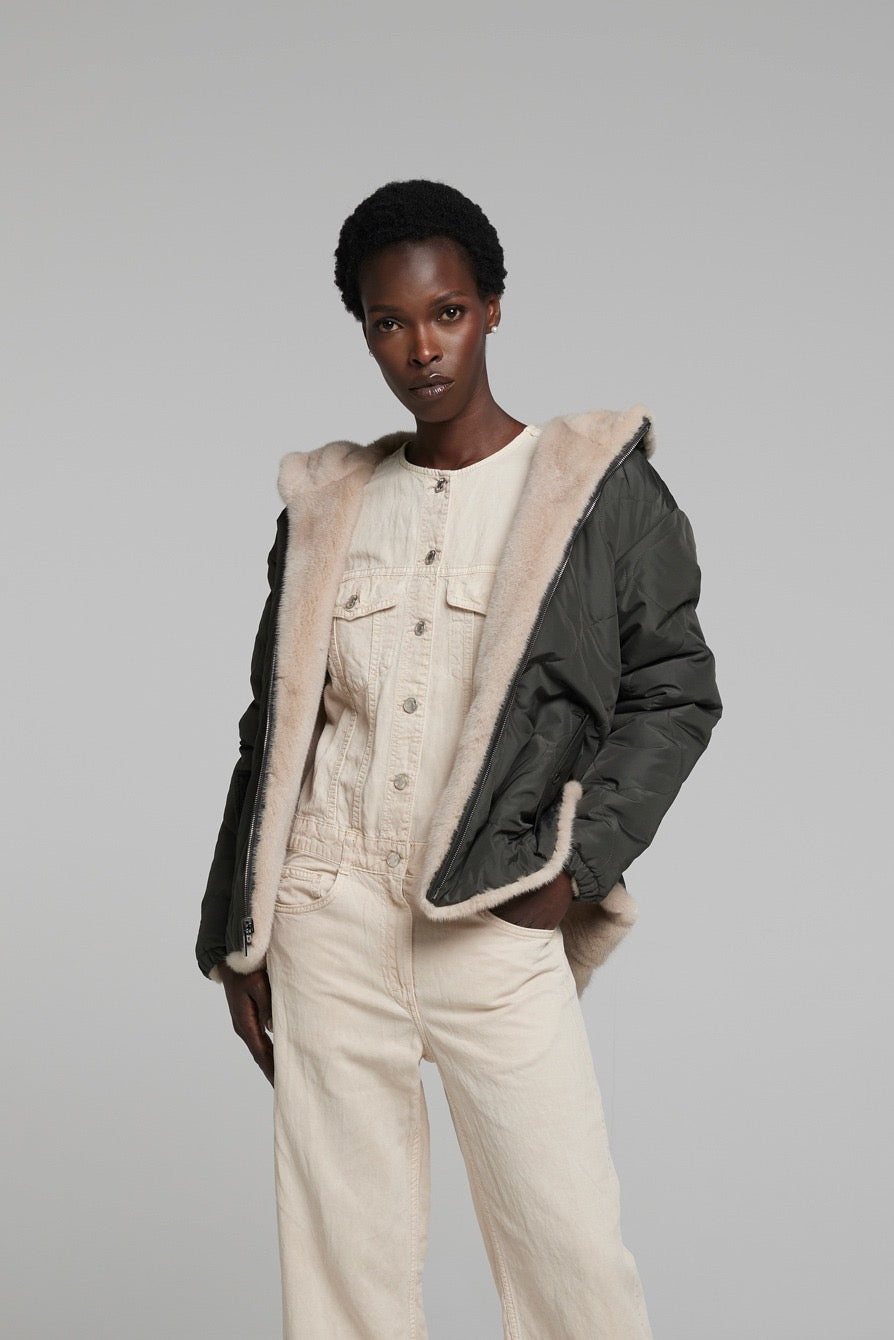 Reversible mink jacket