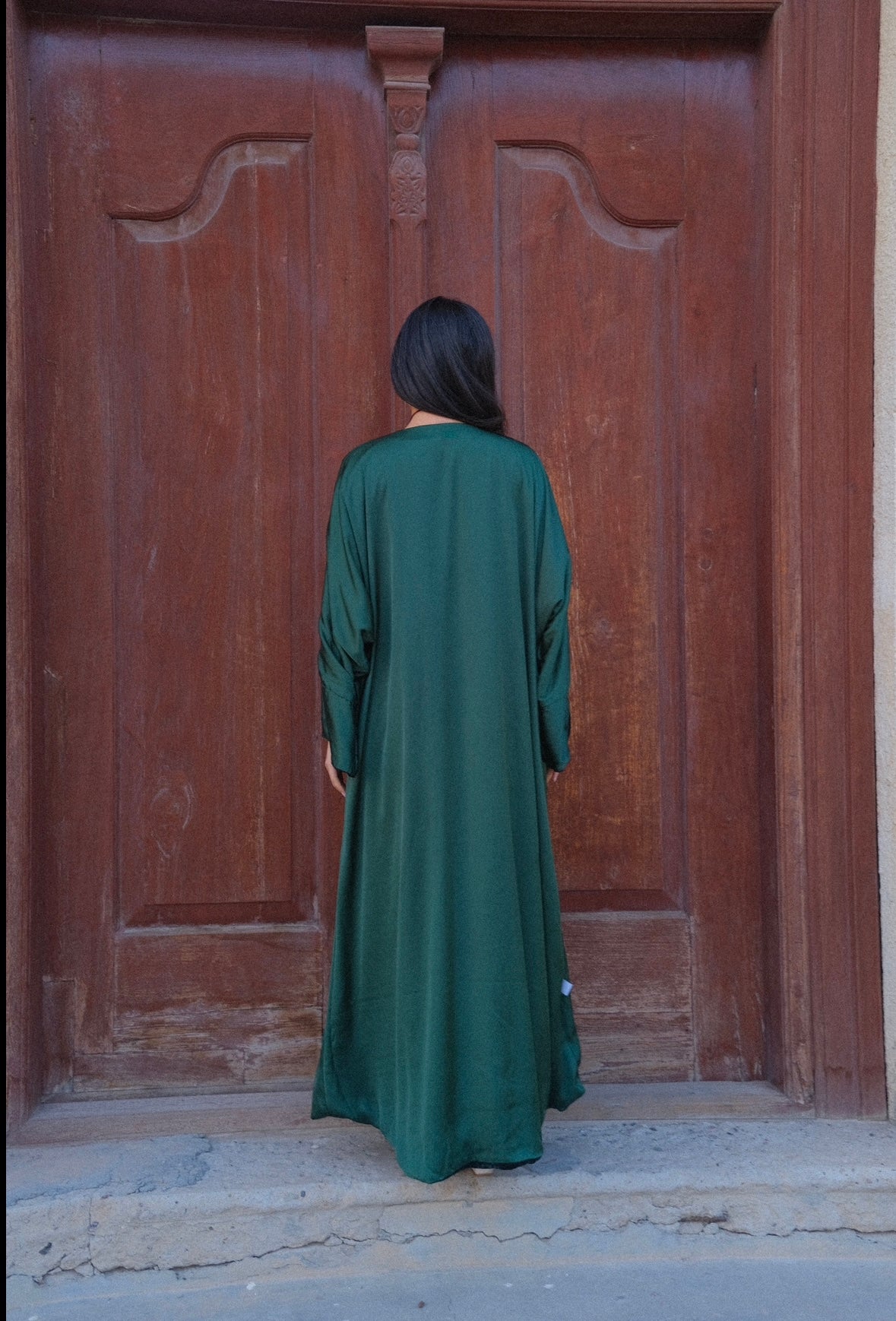 Emerald green reversible bisht
