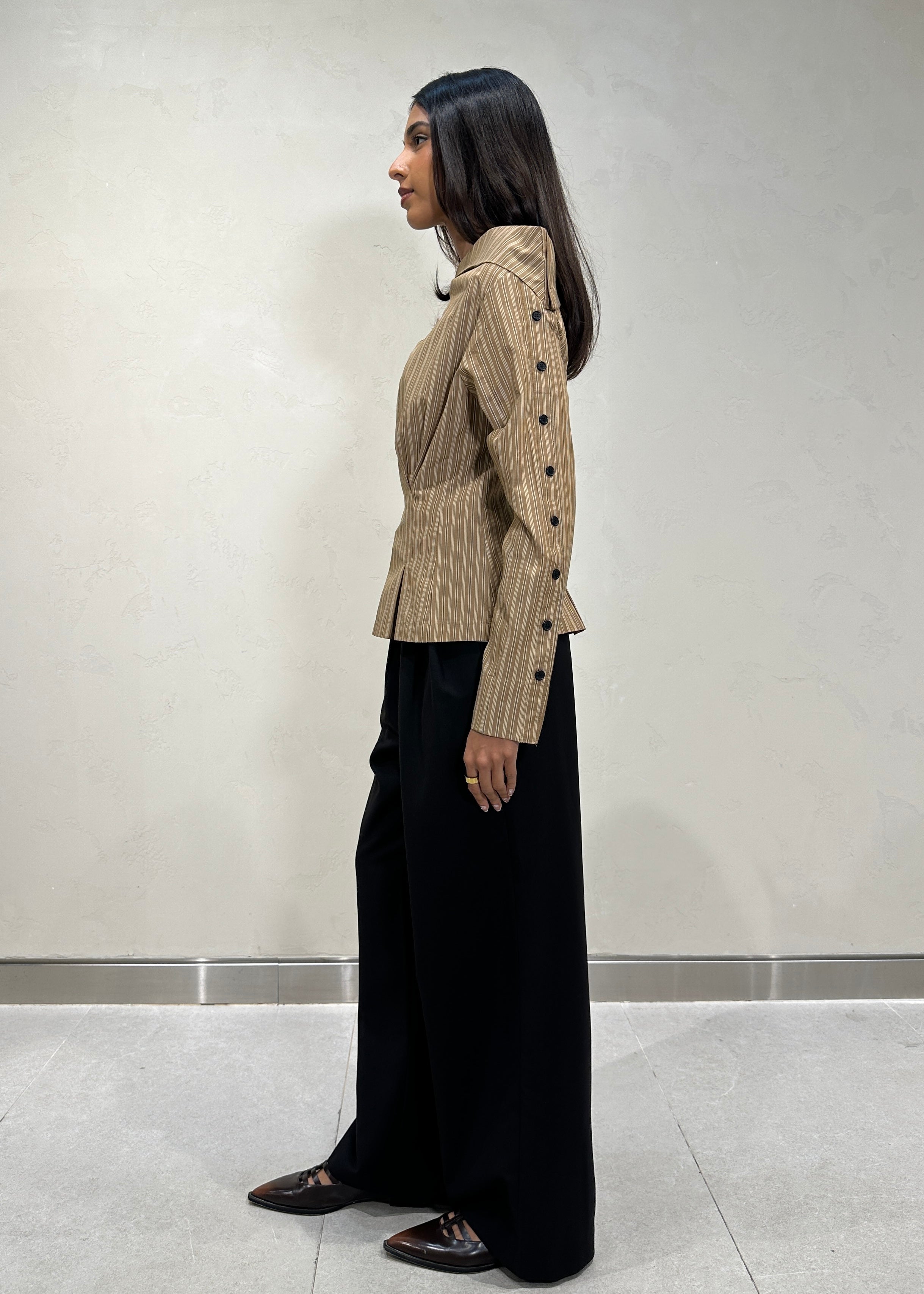 One-Shoulder Striped Shirt