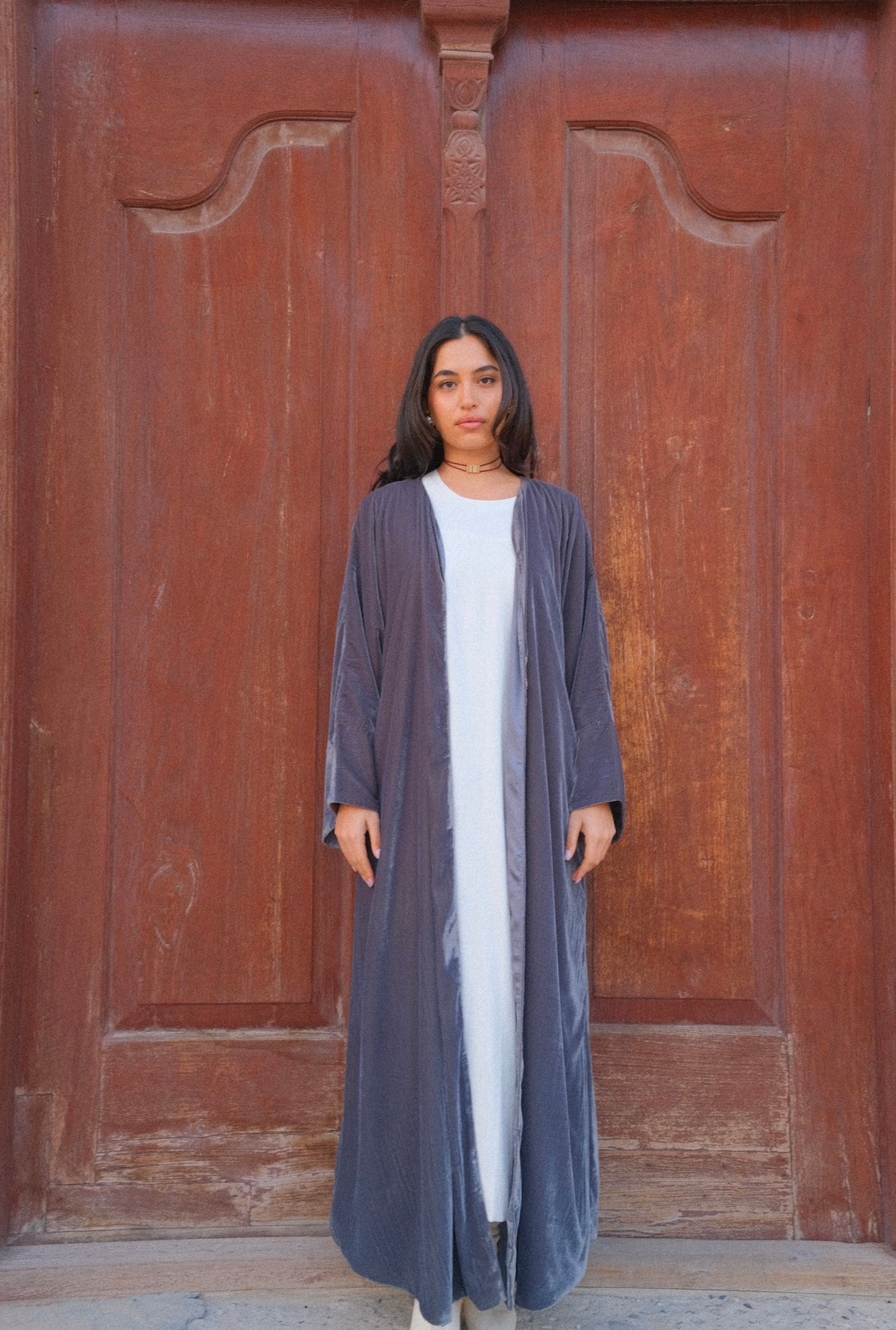 Gray reversible bisht