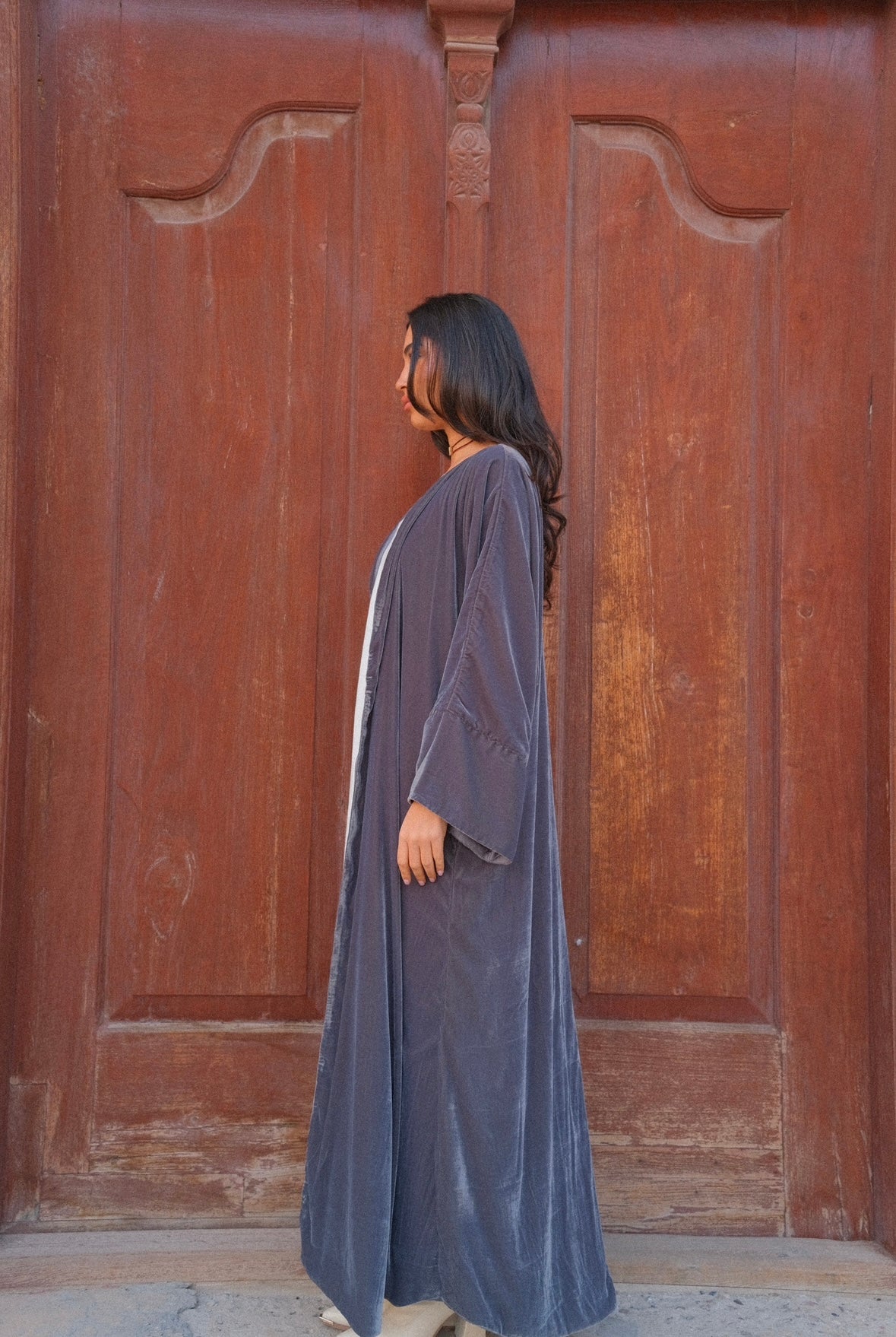 Gray reversible bisht
