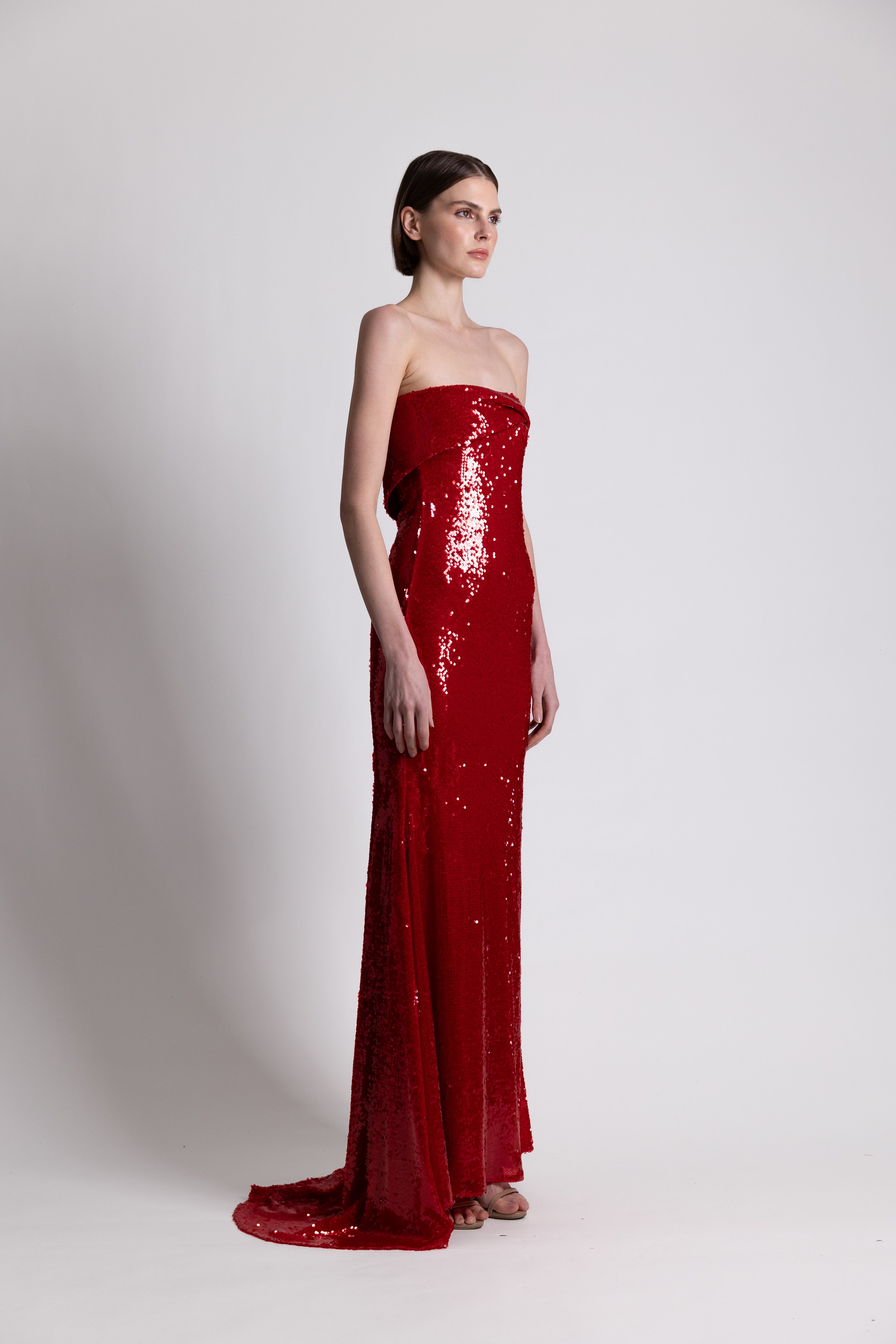 Red Sequins Gown