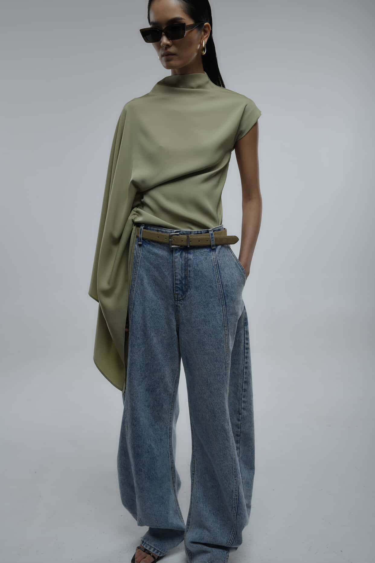 Barrel Denim Pants