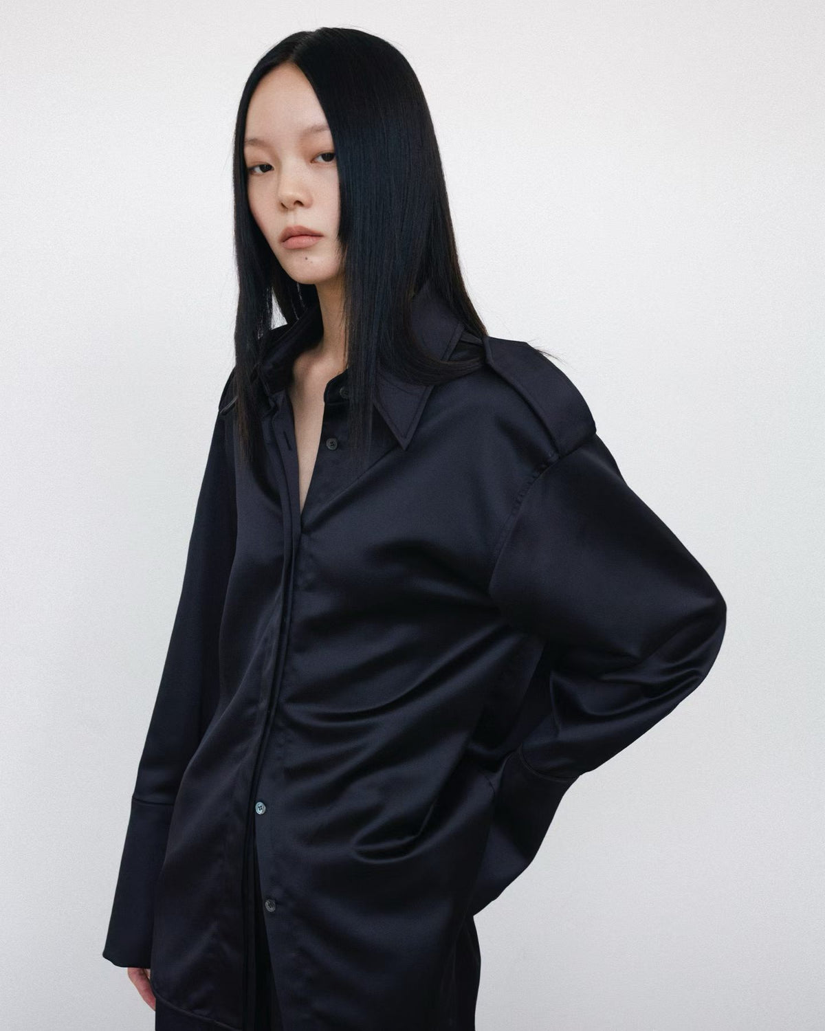 Satin Cargo Shirt