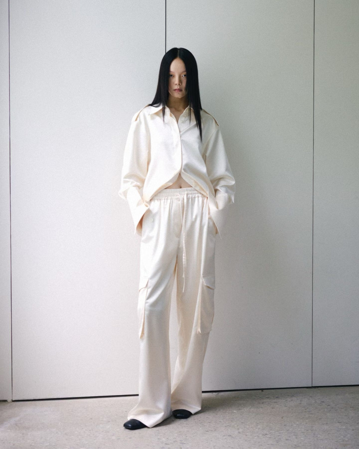 Satin Cargo Pants