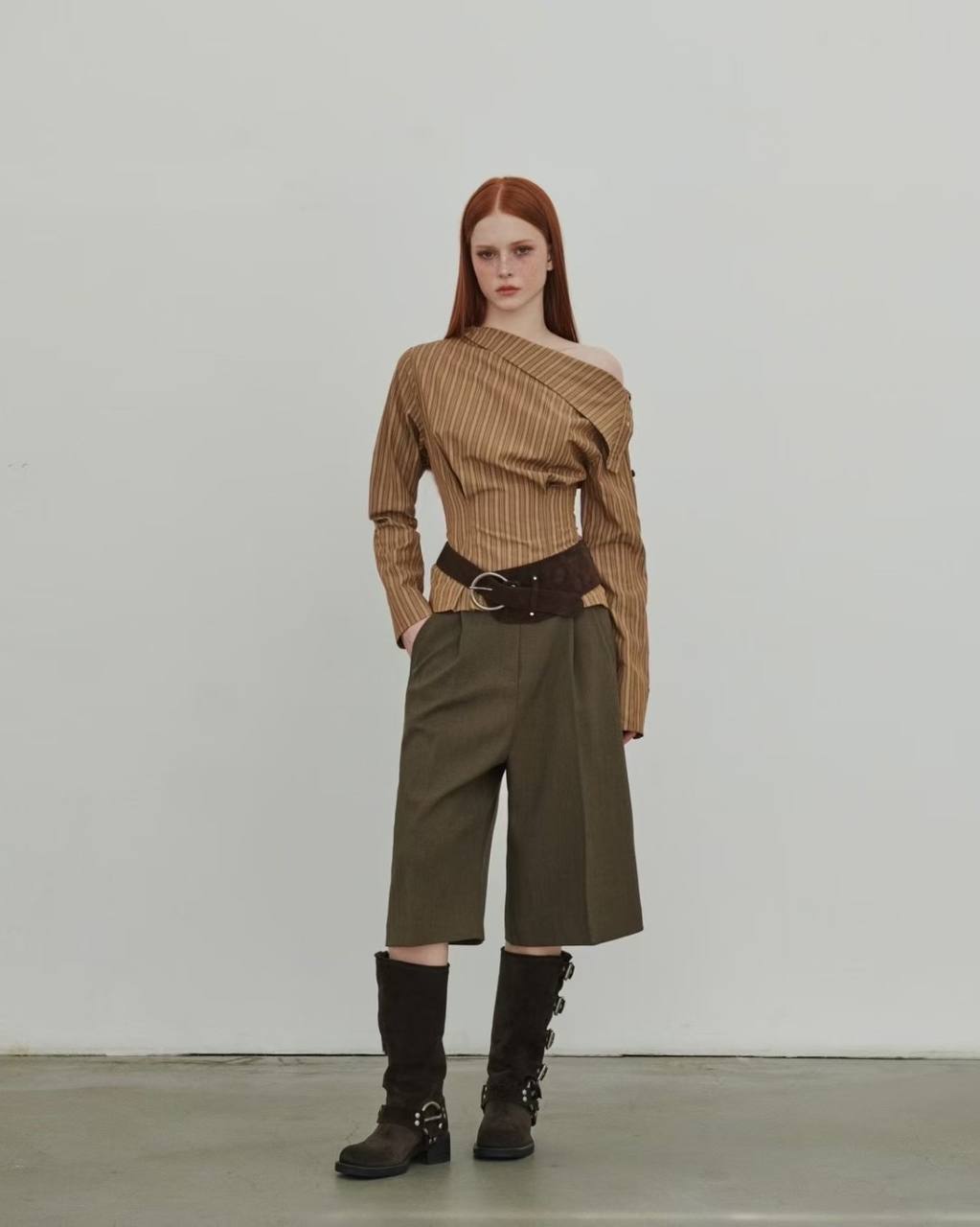 One-Shoulder Striped Shirt