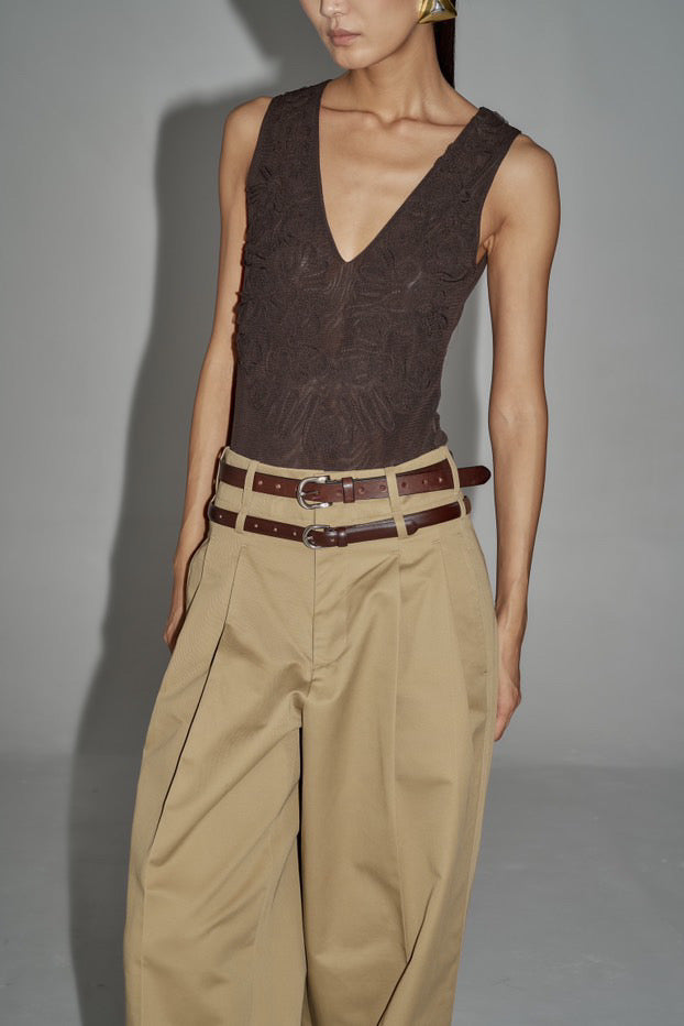 Double waistband pants