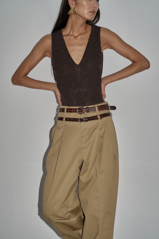 Double waistband pants