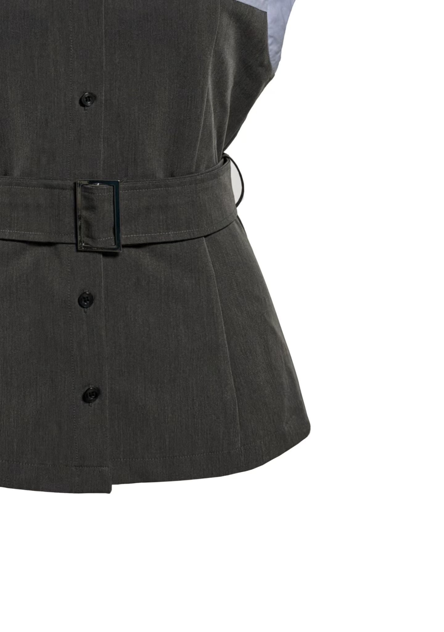 Dual-tone Belted Shirt