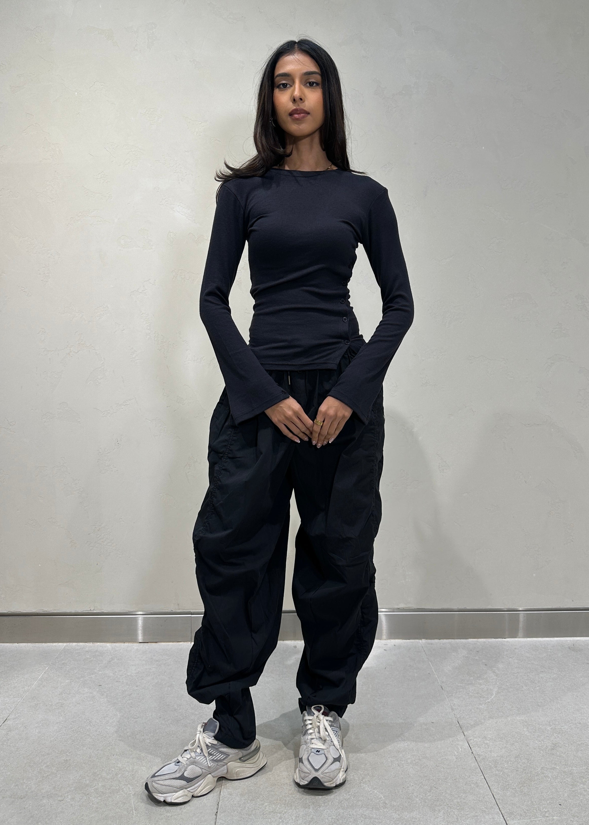 Buttoned Slit T-Shirt