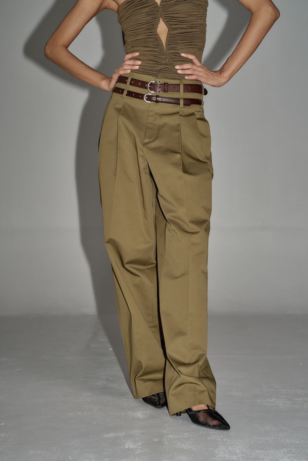 Double waistband pants