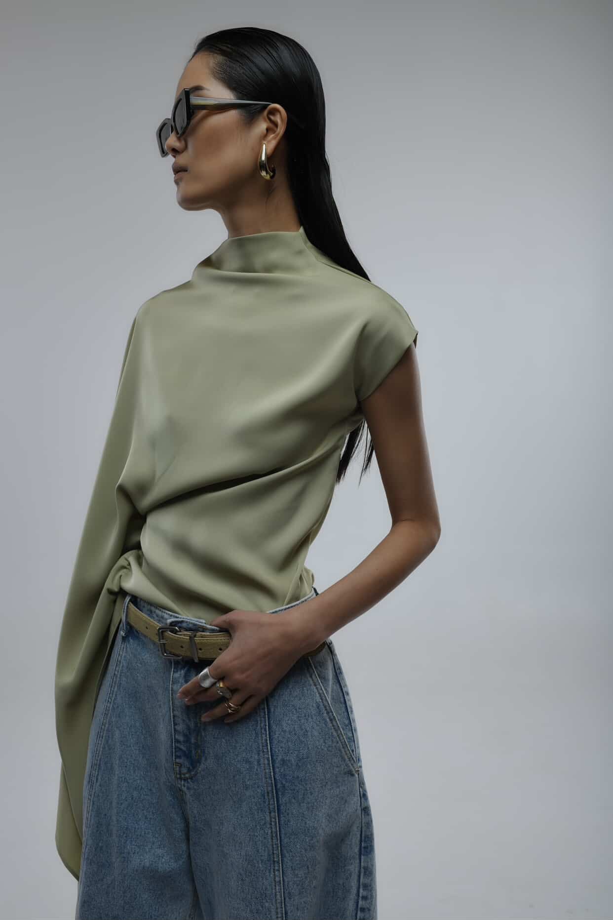 One-sided Drape Top