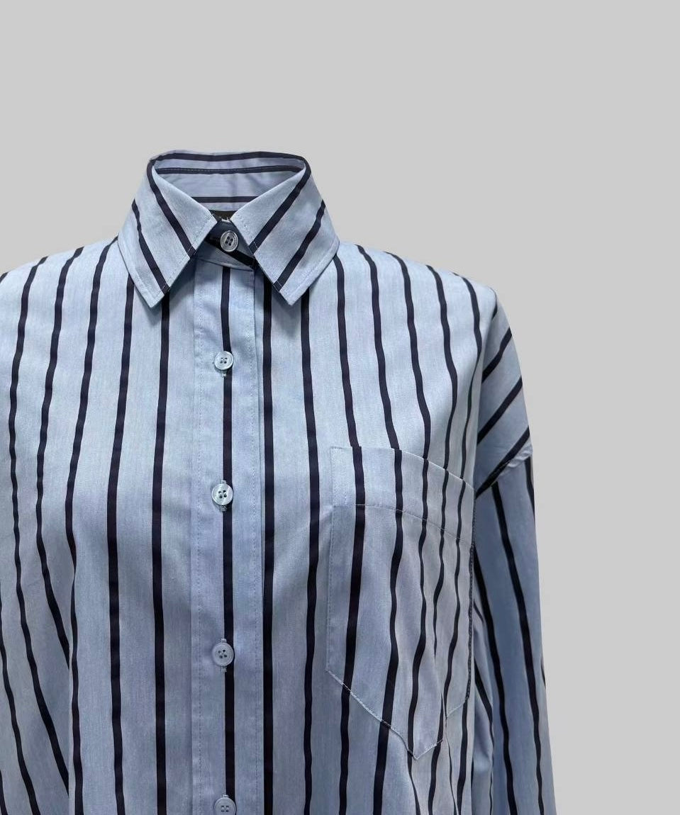 Asymmetrical striped shirt