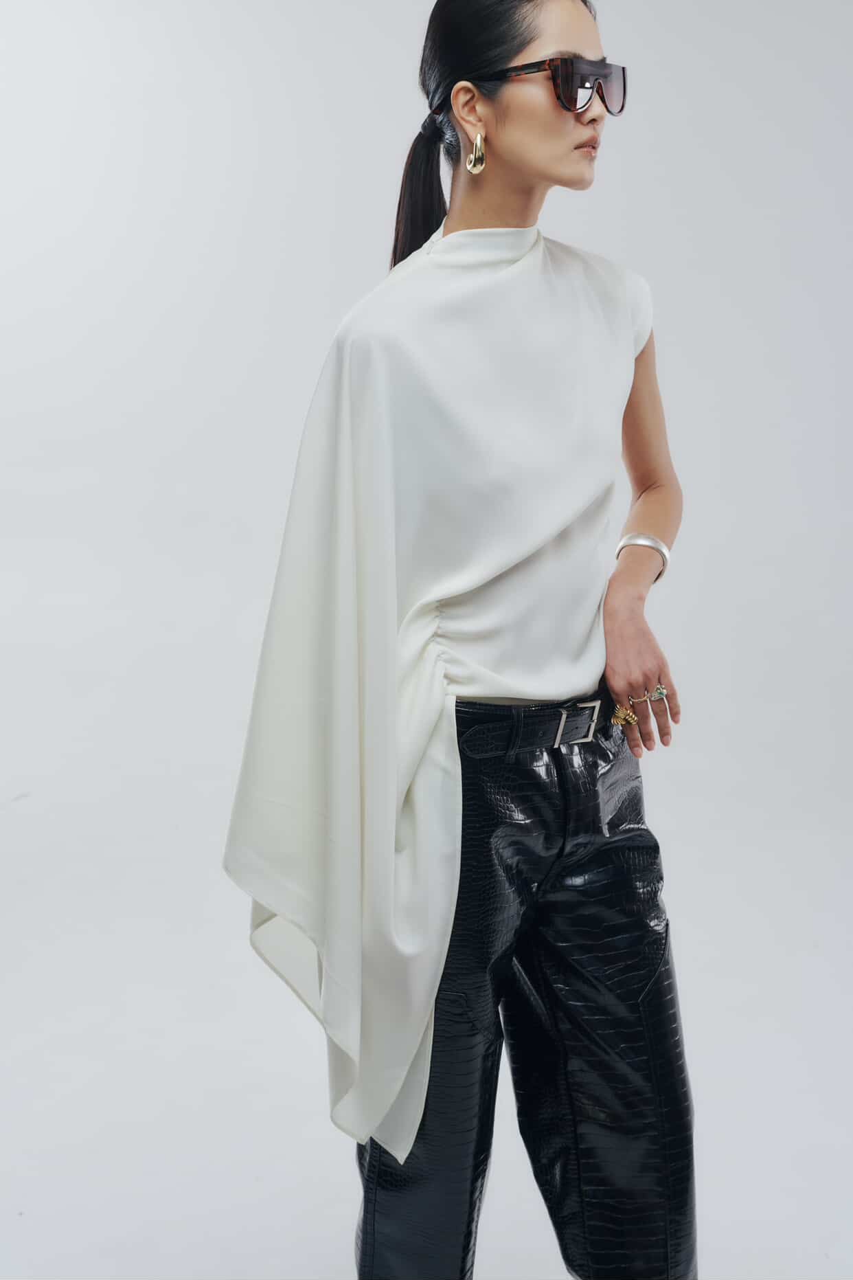 One-sided Drape Top