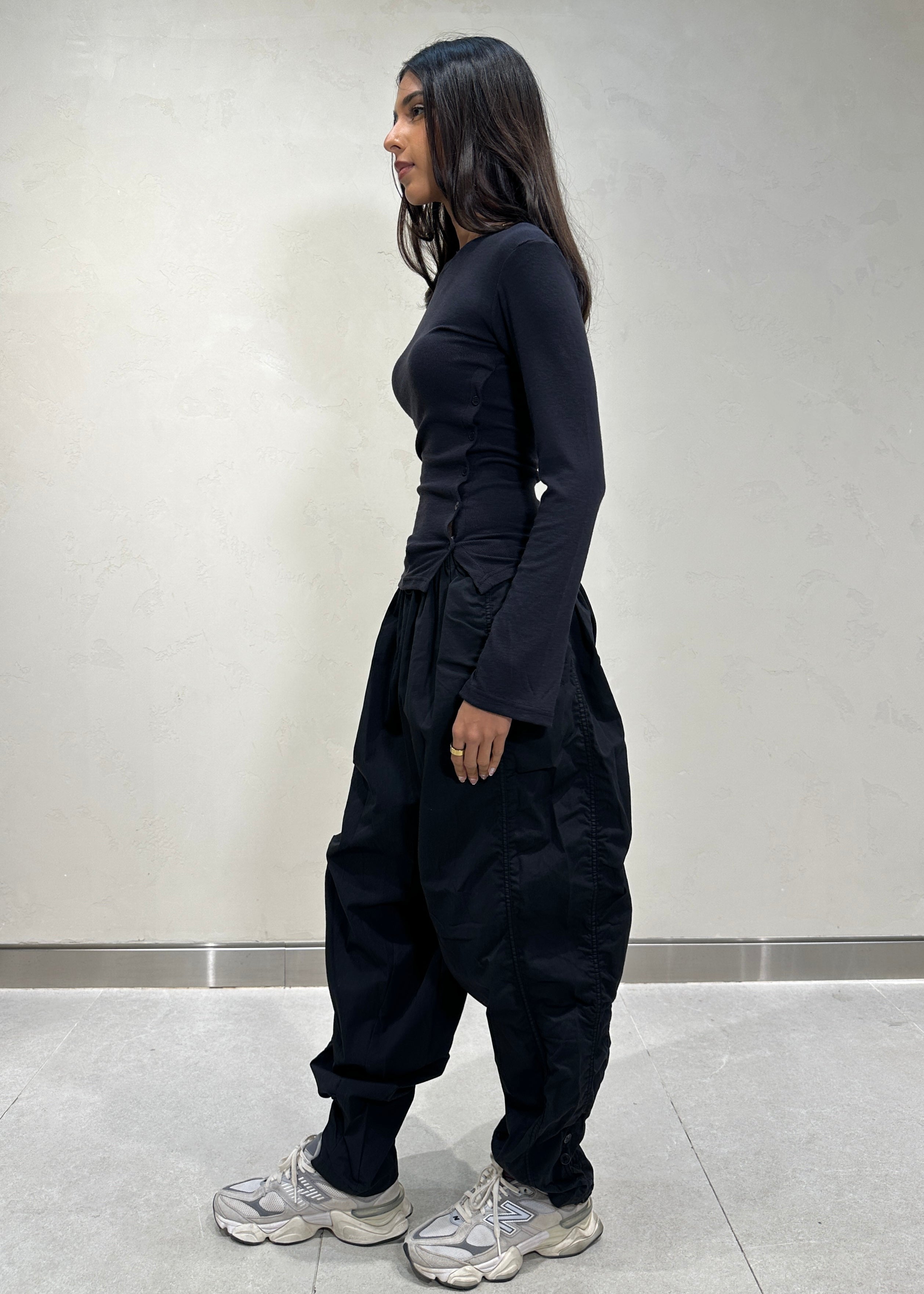 Buttoned Slit T-Shirt