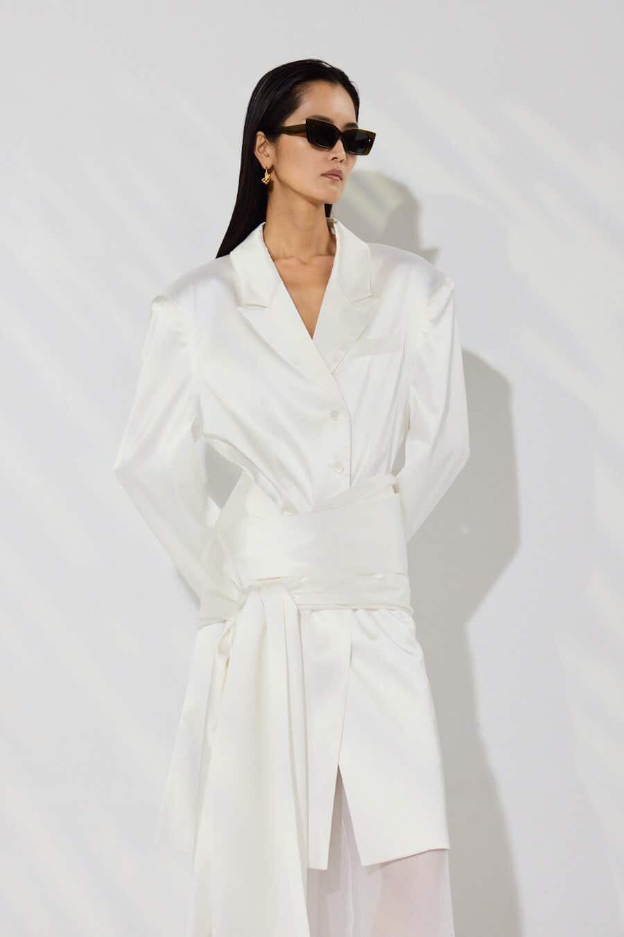 Fringed-Belt Blazer