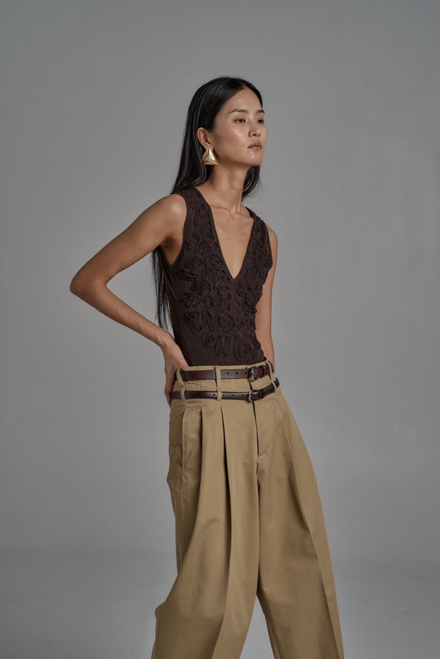 Double waistband pants