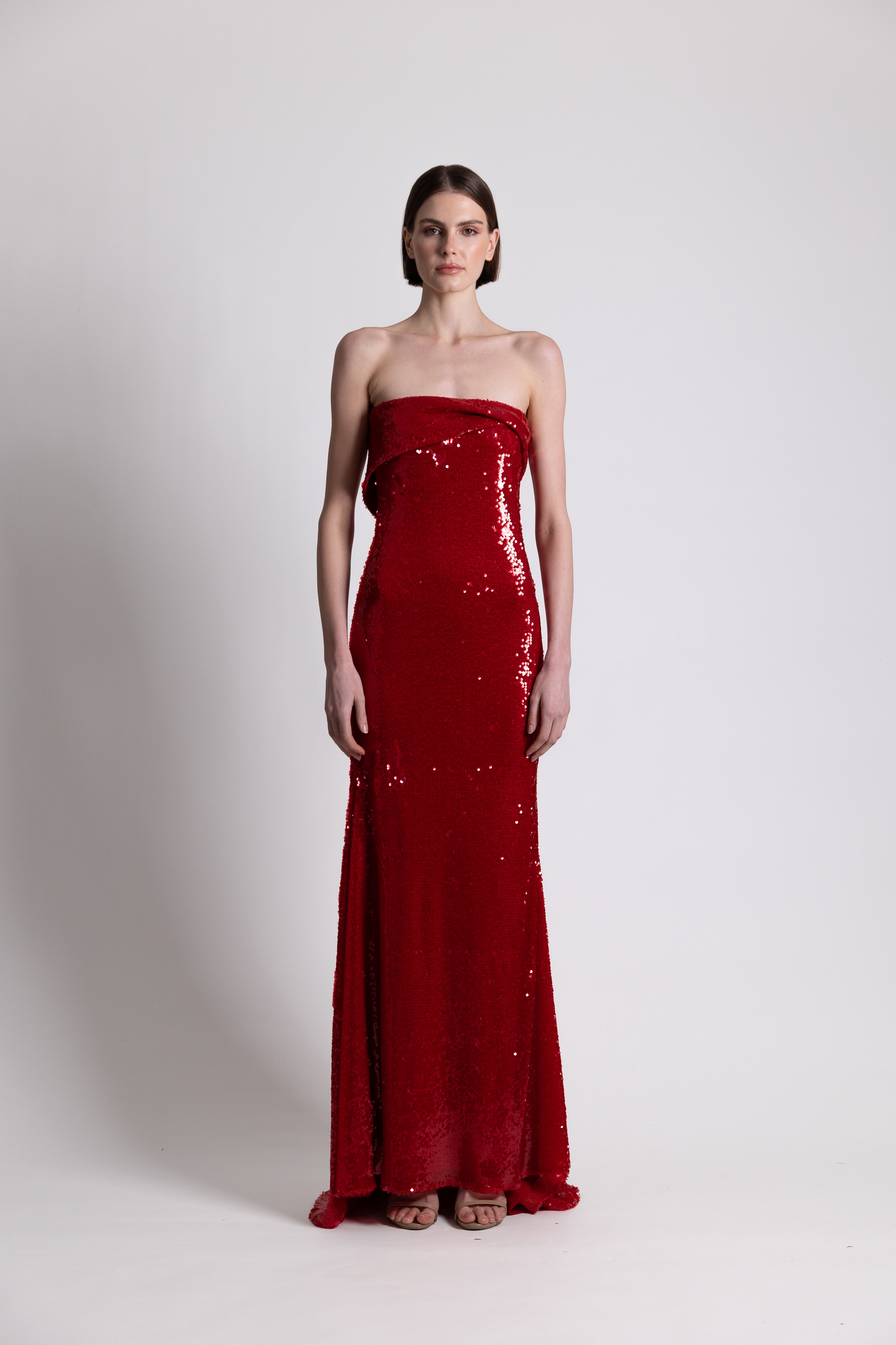 Red Sequins Gown