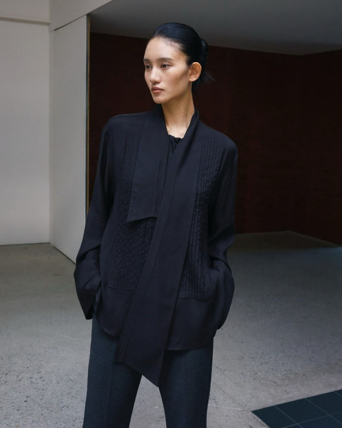 Scarf Collar Shirt