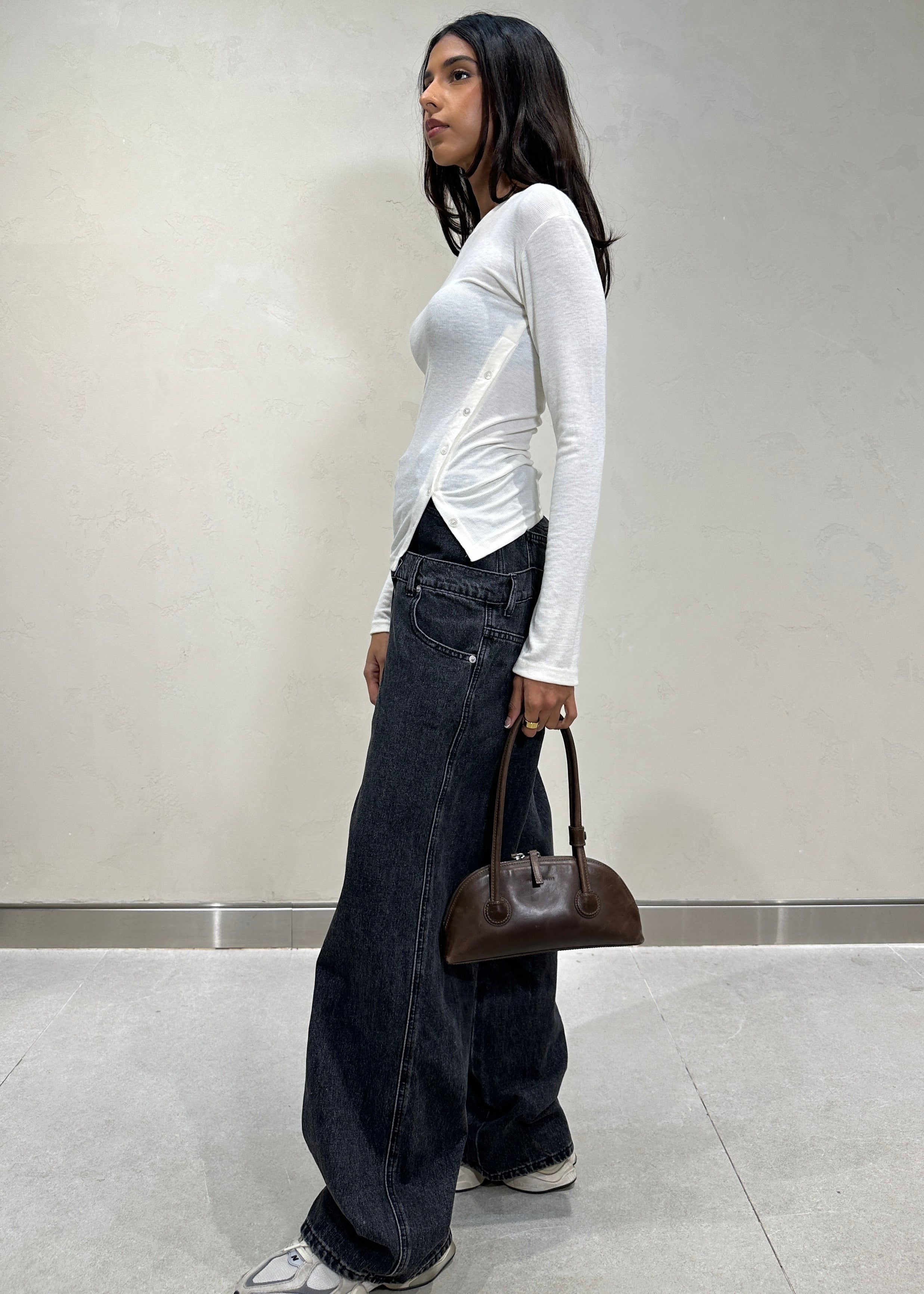 Buttoned Slit T-Shirt