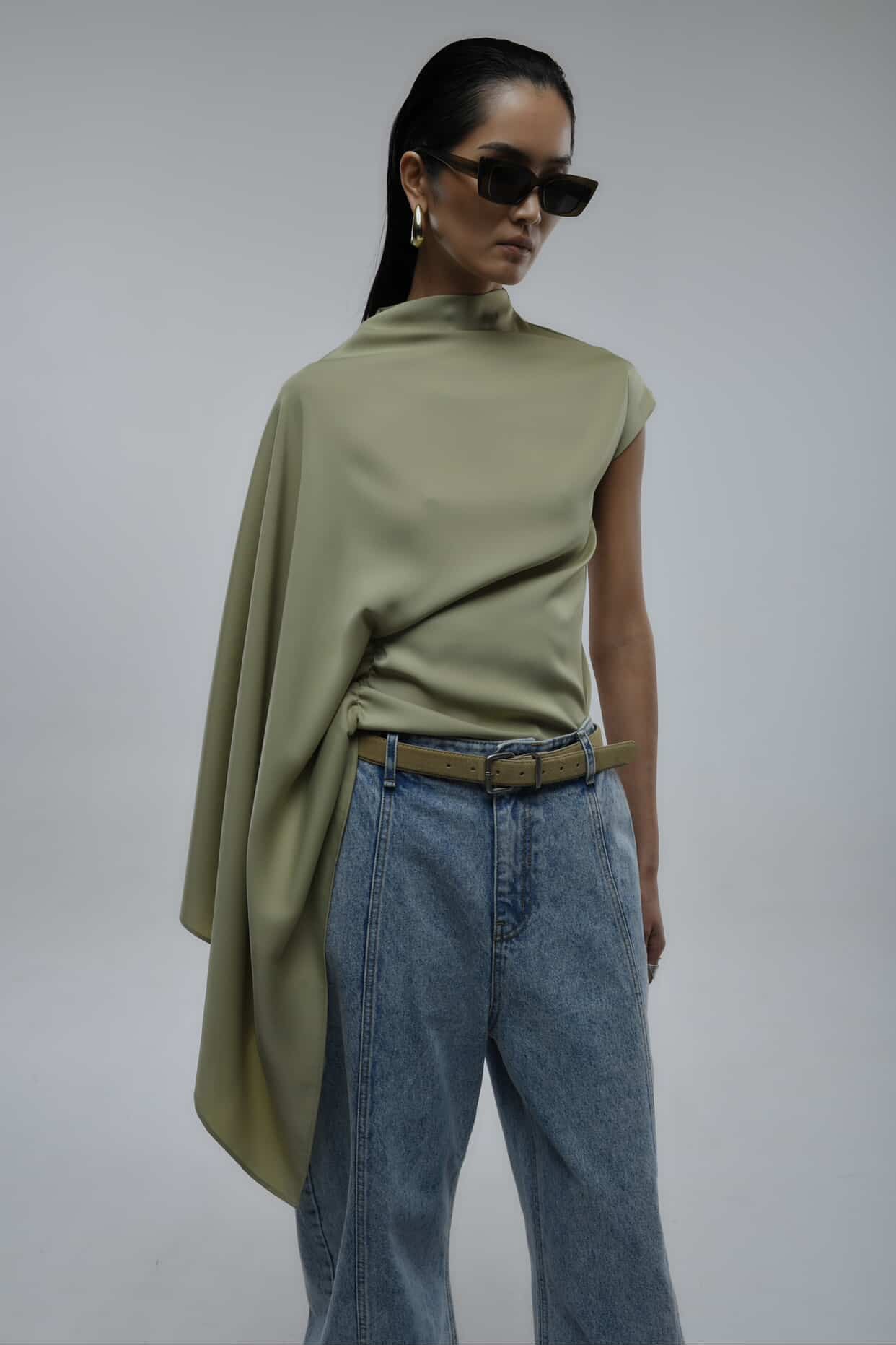 One-sided Drape Top