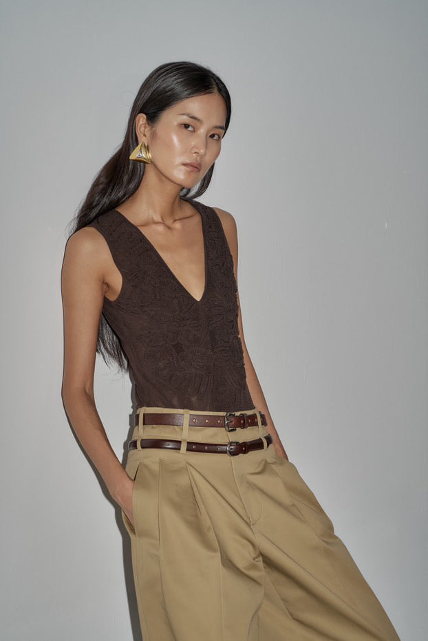 Double waistband pants