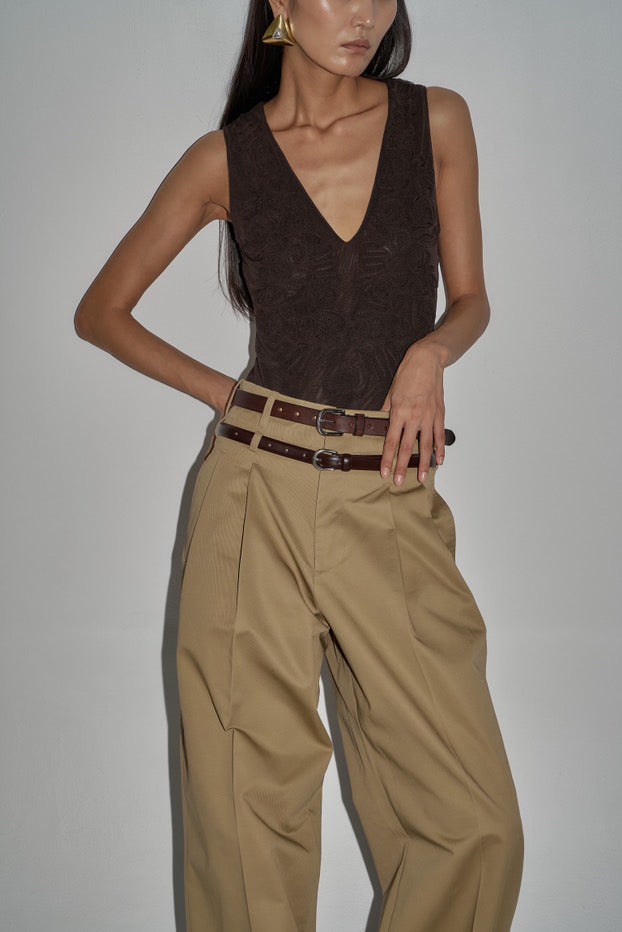 Double waistband pants