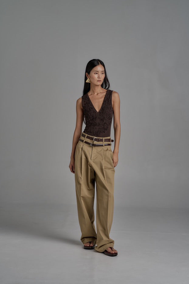 Double waistband pants