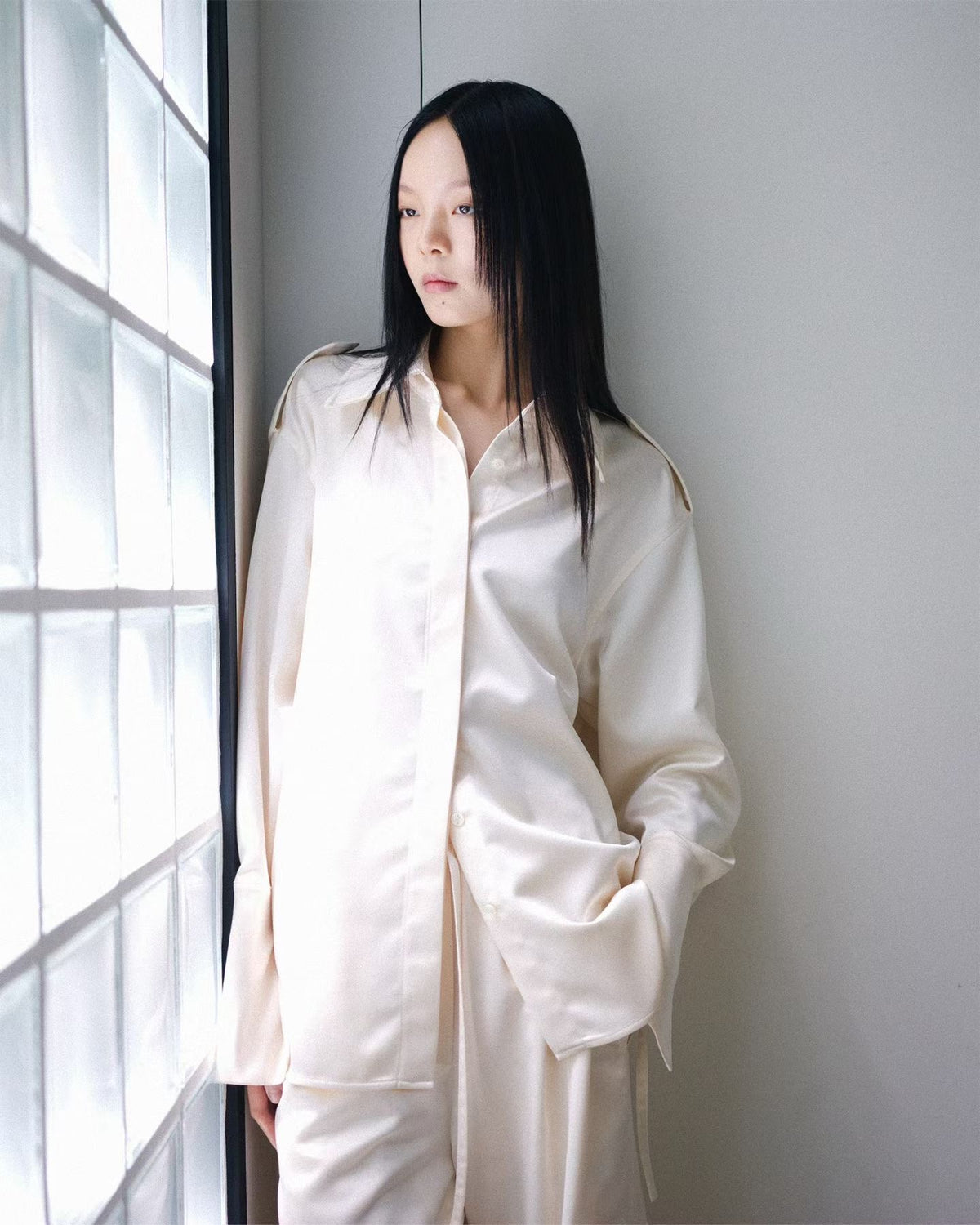 Satin Cargo Shirt