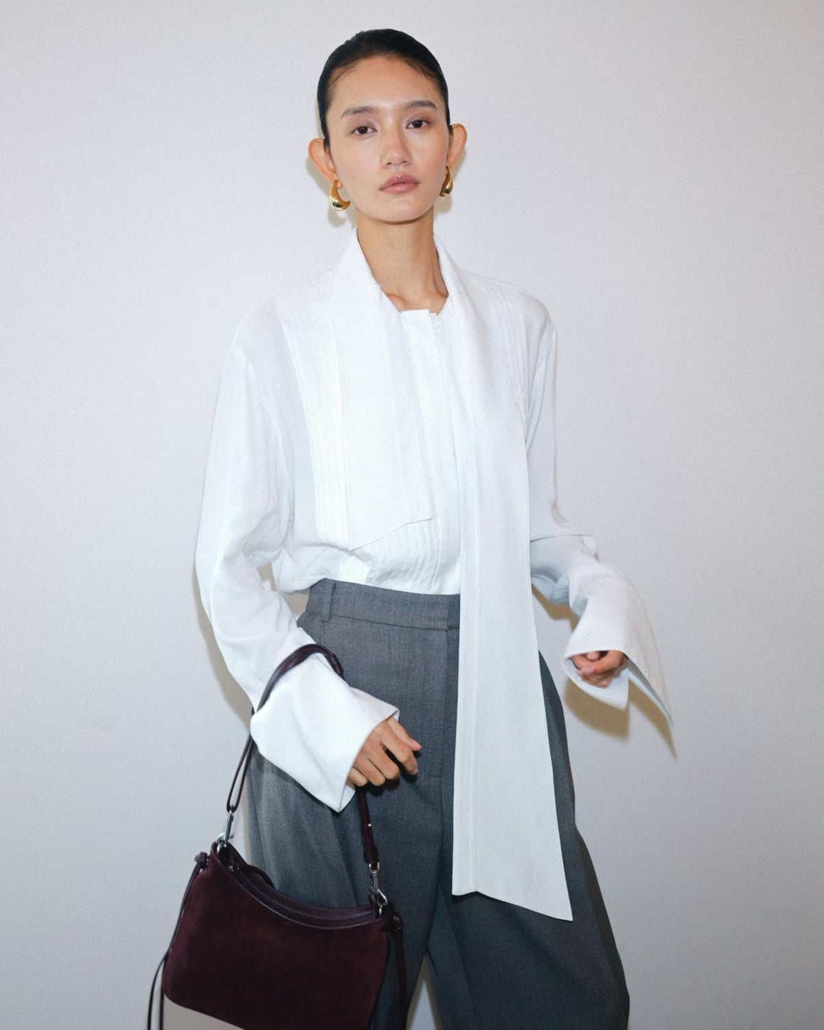 Scarf Collar Shirt