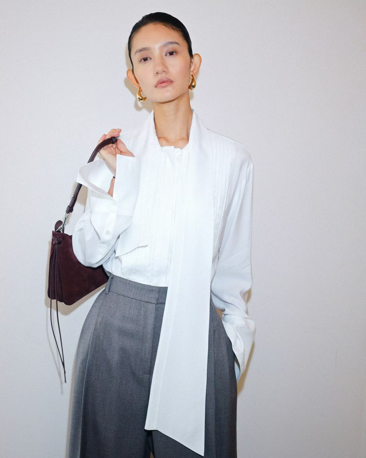 Scarf Collar Shirt