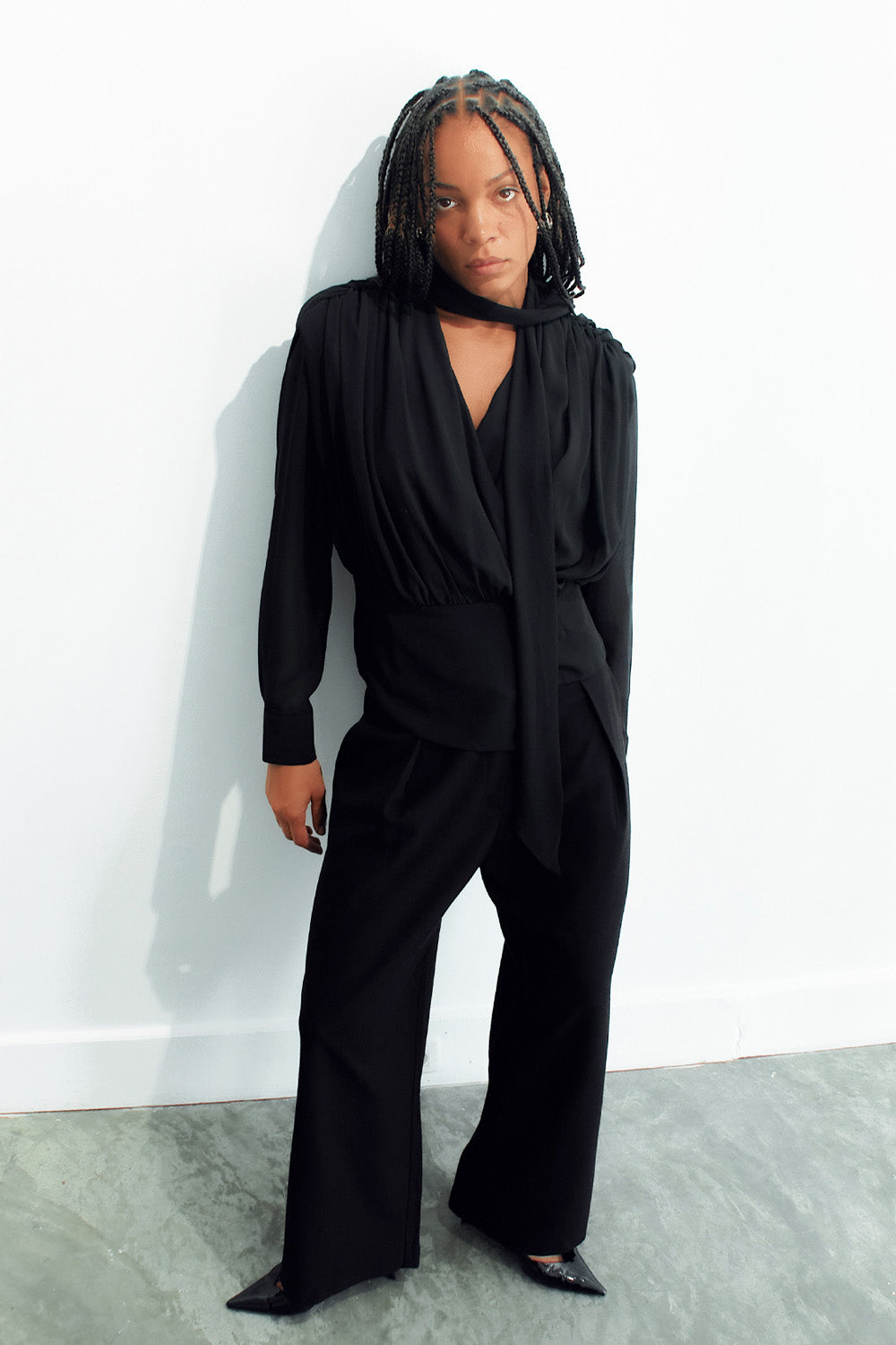 Chiffon Shirring Blouse