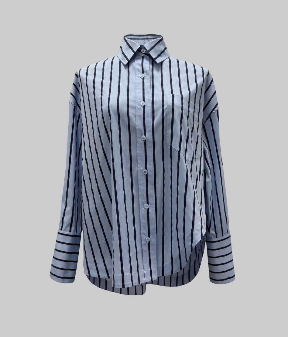 Asymmetrical striped shirt