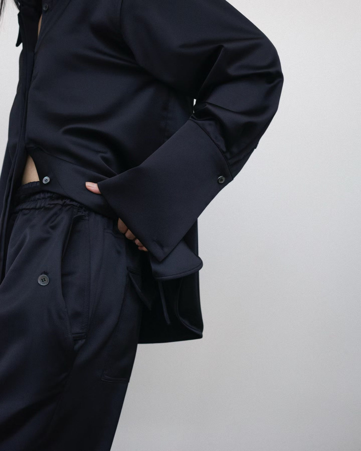 Satin Cargo Pants