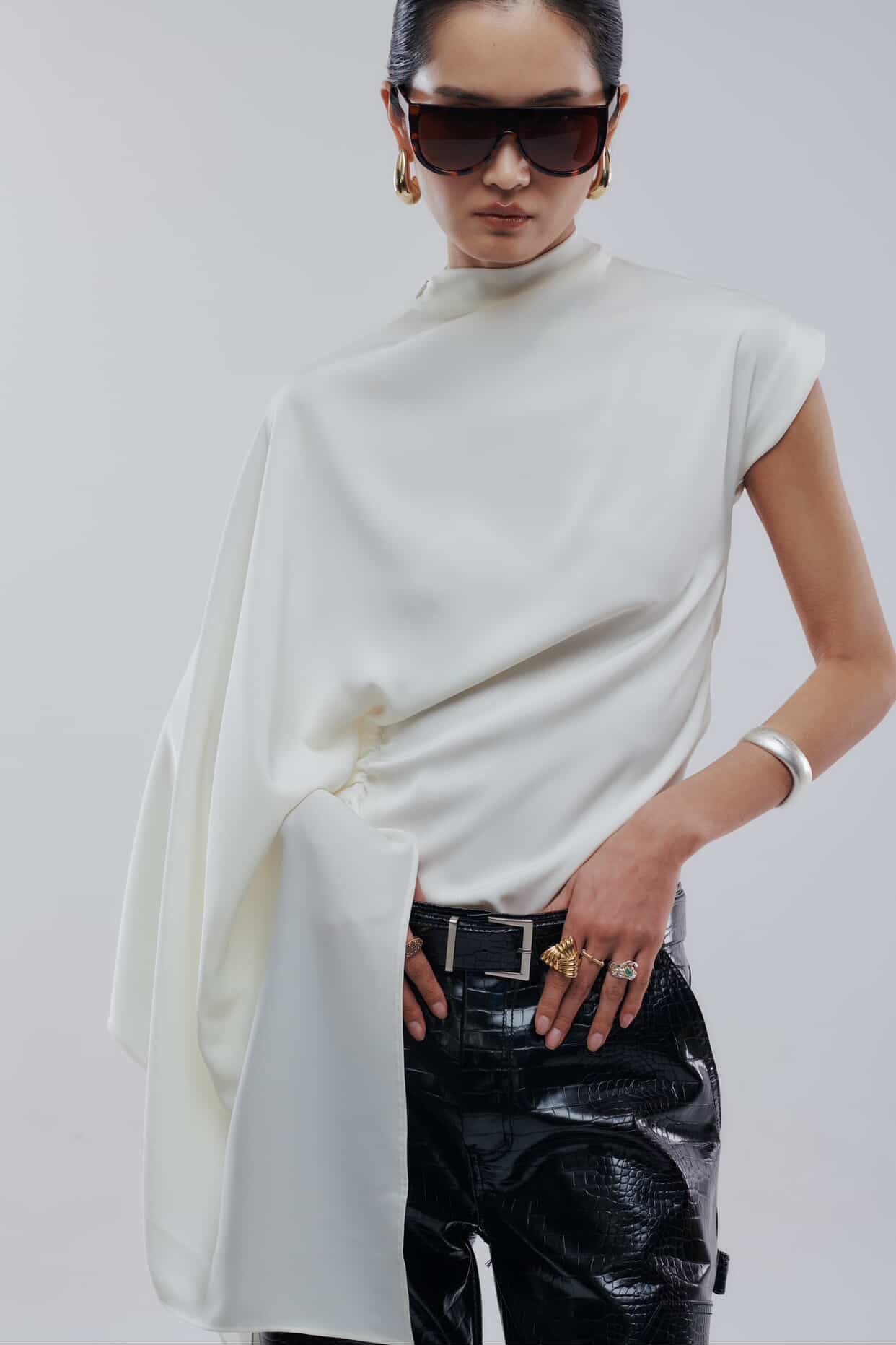 One-sided Drape Top