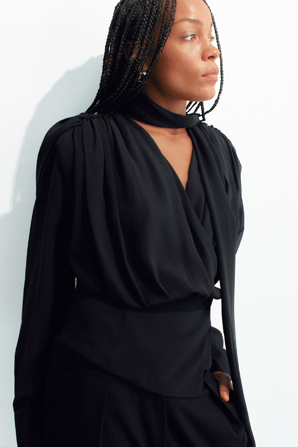 Chiffon Shirring Blouse