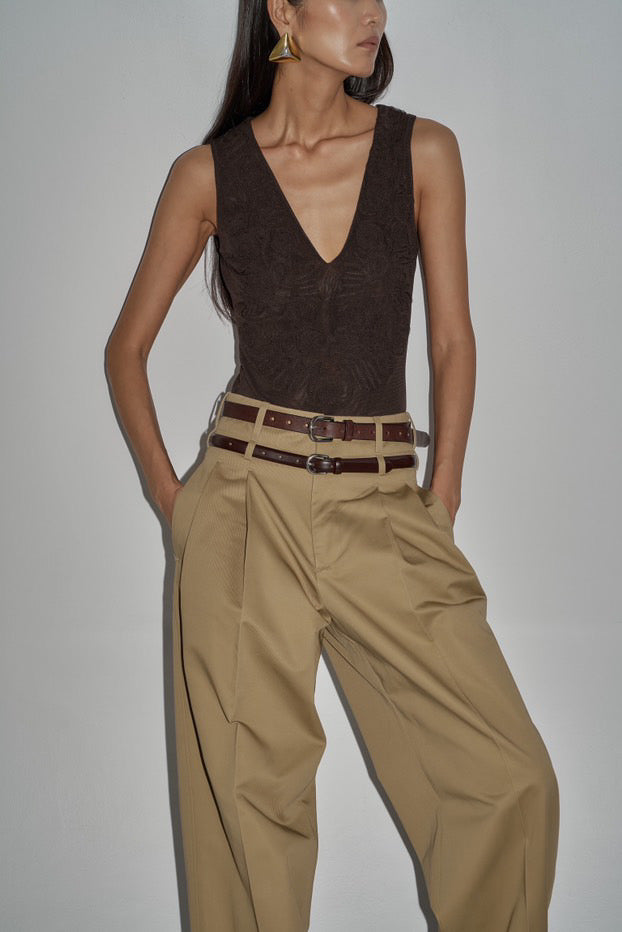 Double waistband pants