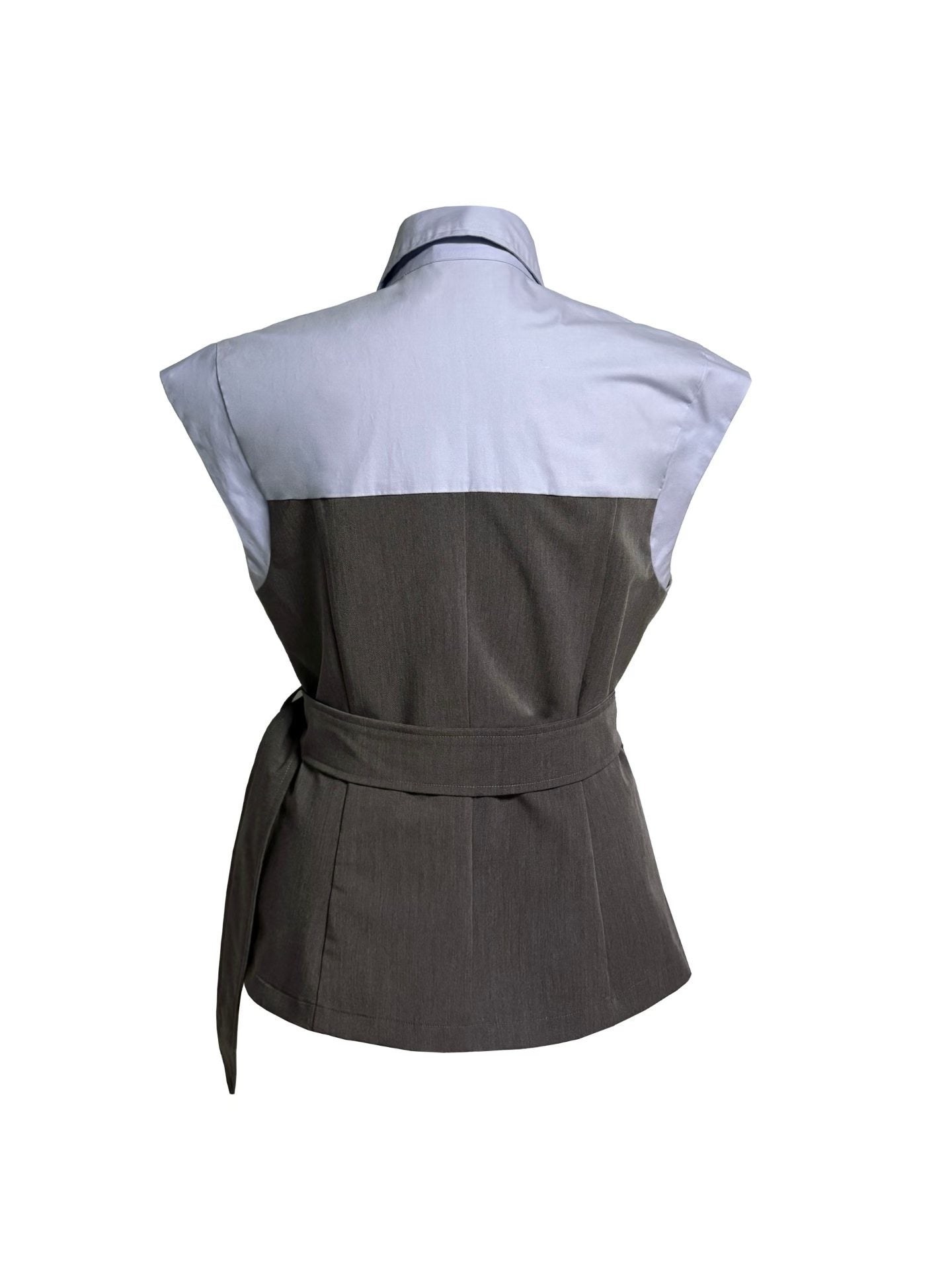 Dual-tone Belted Shirt