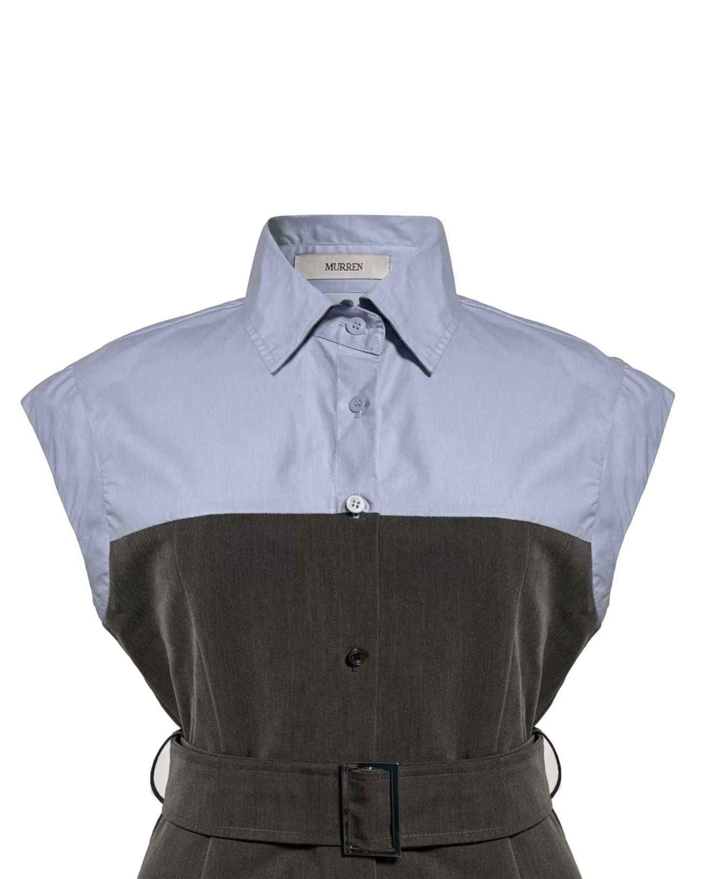 Dual-tone Belted Shirt