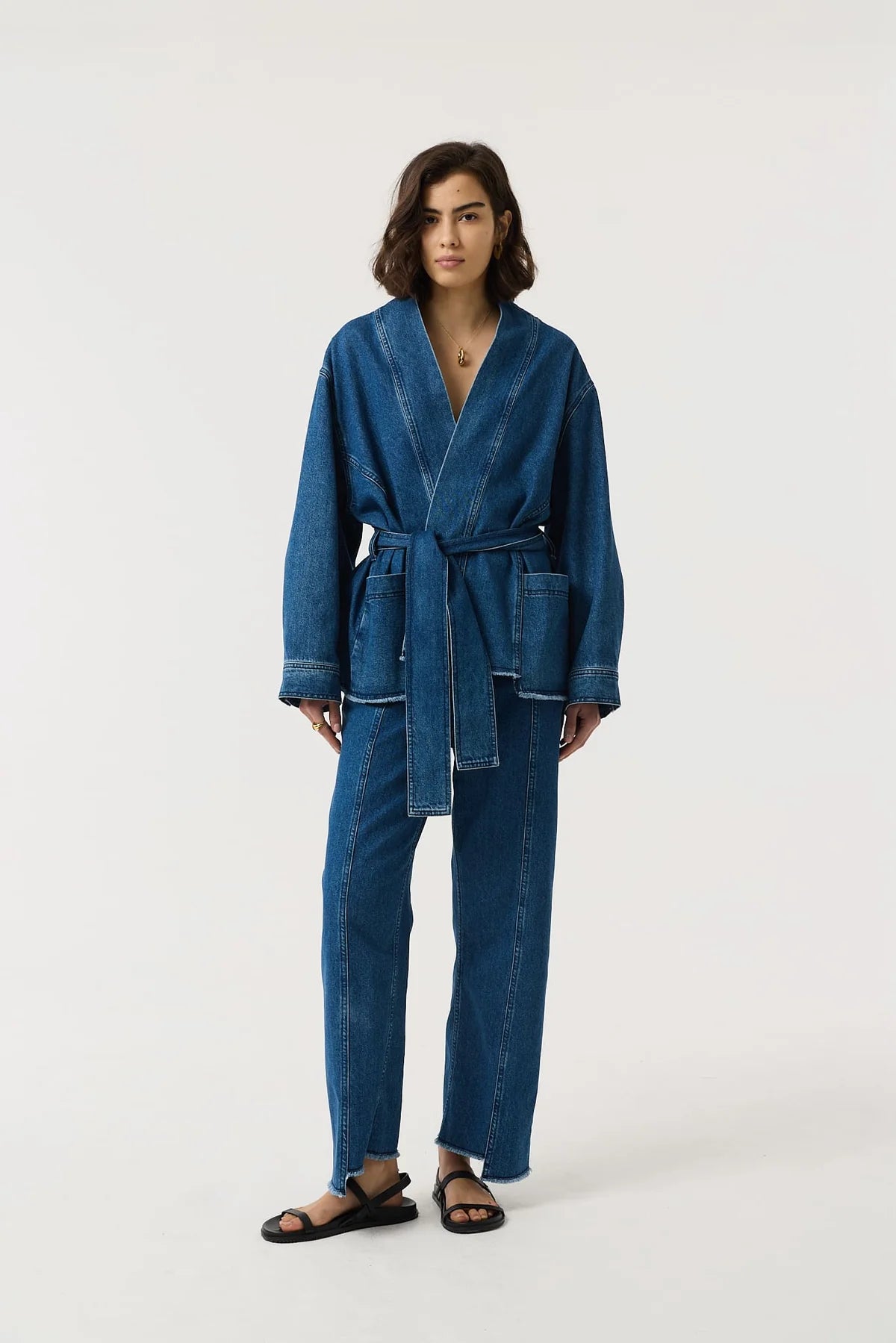 Anala Denim Kimono Jacket